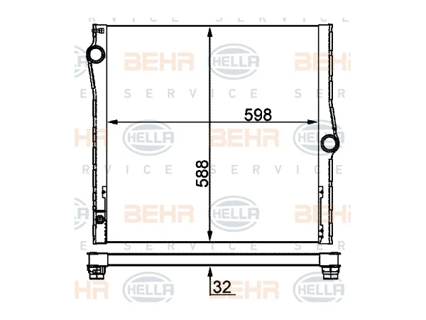 Motor Su Radyatörü E70 [N52 N62] Man-Otm/Şanz (Klimalı) BHR_8MK376753011 HELLA
