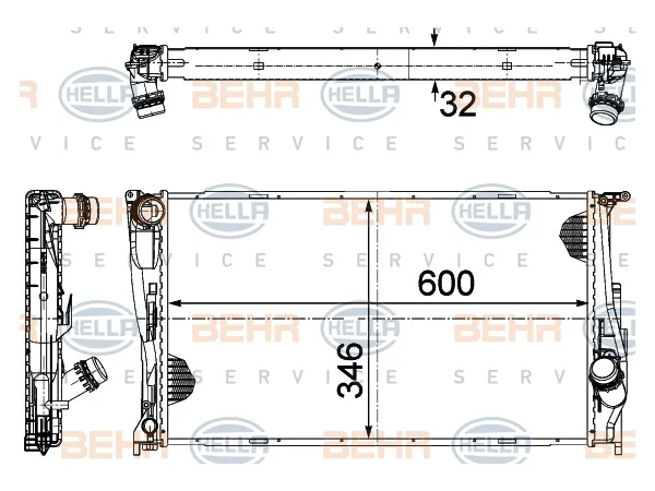 Motor Su Radyatörü E87 E90 [M47 N47] Man/Şanz (Klimalı) BHR_8MK376754004 HELLA