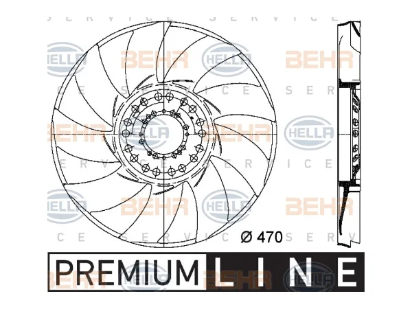 Pervane M62 N62 N73 [E65 E53] (9 Kanat) BHR_8MV376733241 HELLA