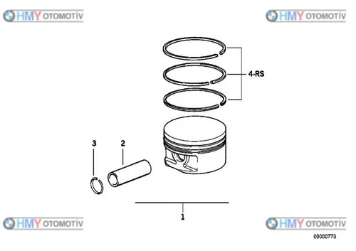 Piston Bmw 0.50 E30 3 Serisi 11251721449 0826902