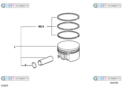 Piston Bmw (321) 86.565Mm 0.50 E36 3 Serisi 11251405266 0830102