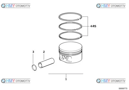 Piston Bmw Standart E36 E46 3 Serisi 11251437177 0831000