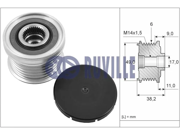 Şarj Dinamo Kasnağı N13 N20 [F20 F30 F10] RUV_55269 RUVILLE