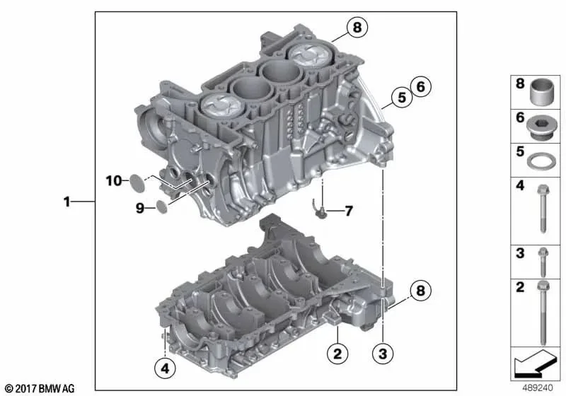 BMW F20 F21 F30 F31… N13 Motor Bloğu/Krank Gövdesi Pistonlu LCI 11112213109 BMW GROUP