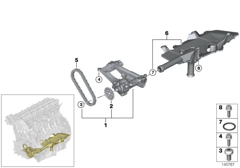 BMW E38 E39 E46 E53… Pullu Altıgen Cıvata M8x28 07119904507