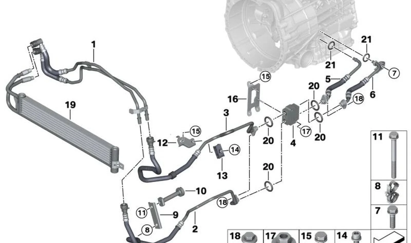 BMW E65 F10 F11 F13 Plakalı Silindirik Cıvata M6x25 07119905014