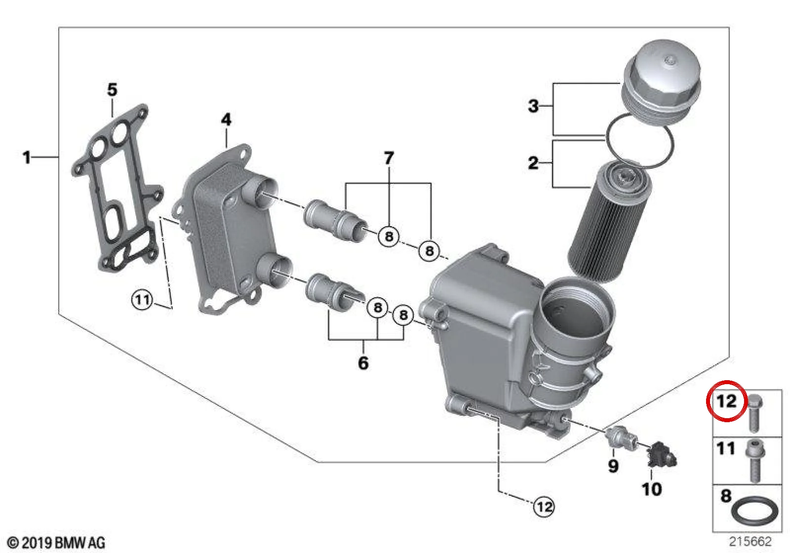 BMW E60 E61 E81 E82… Pullu Altıgen Cıvata M8x48 07119906679