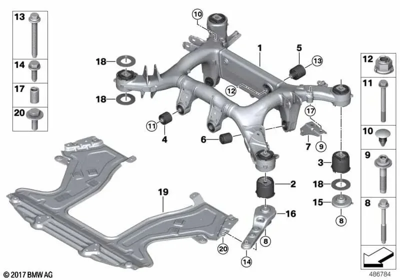 BMW 8 Serisi G15 G16 Altıgen Başlı Cıvata 07119909276