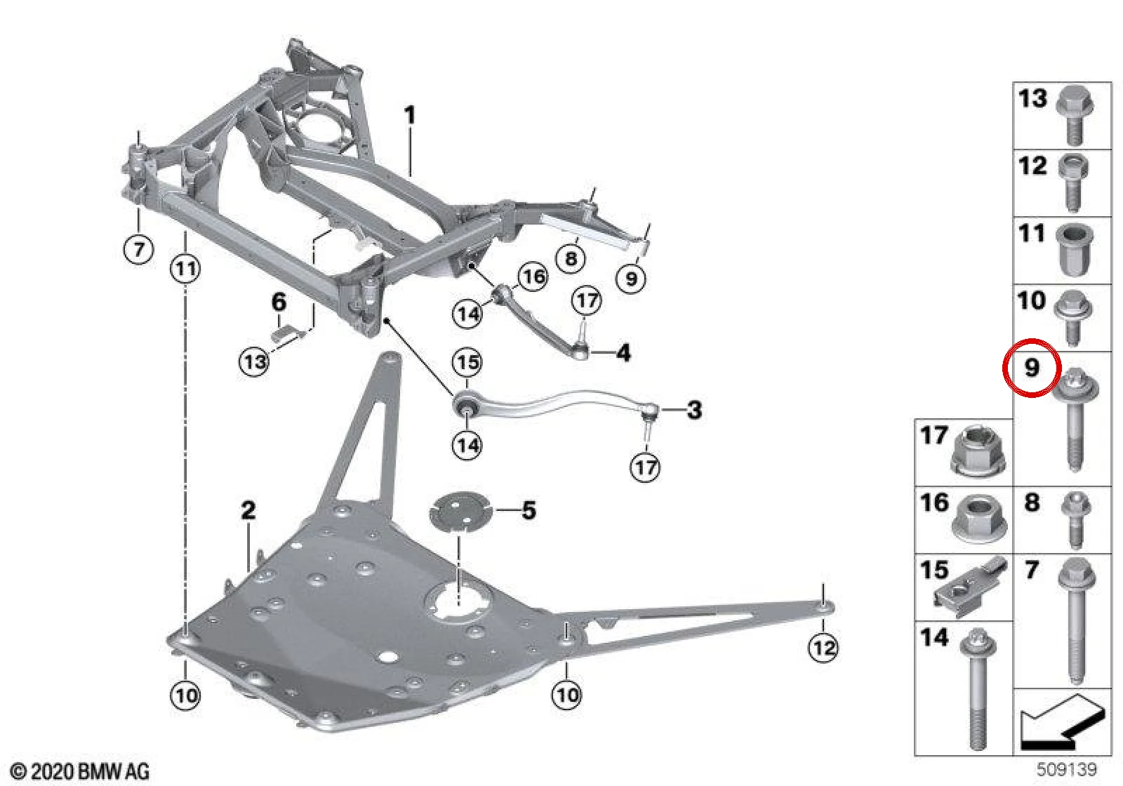 BMW Çinko Kaplı Bağlantı Cıvatası M10x59 07119909606