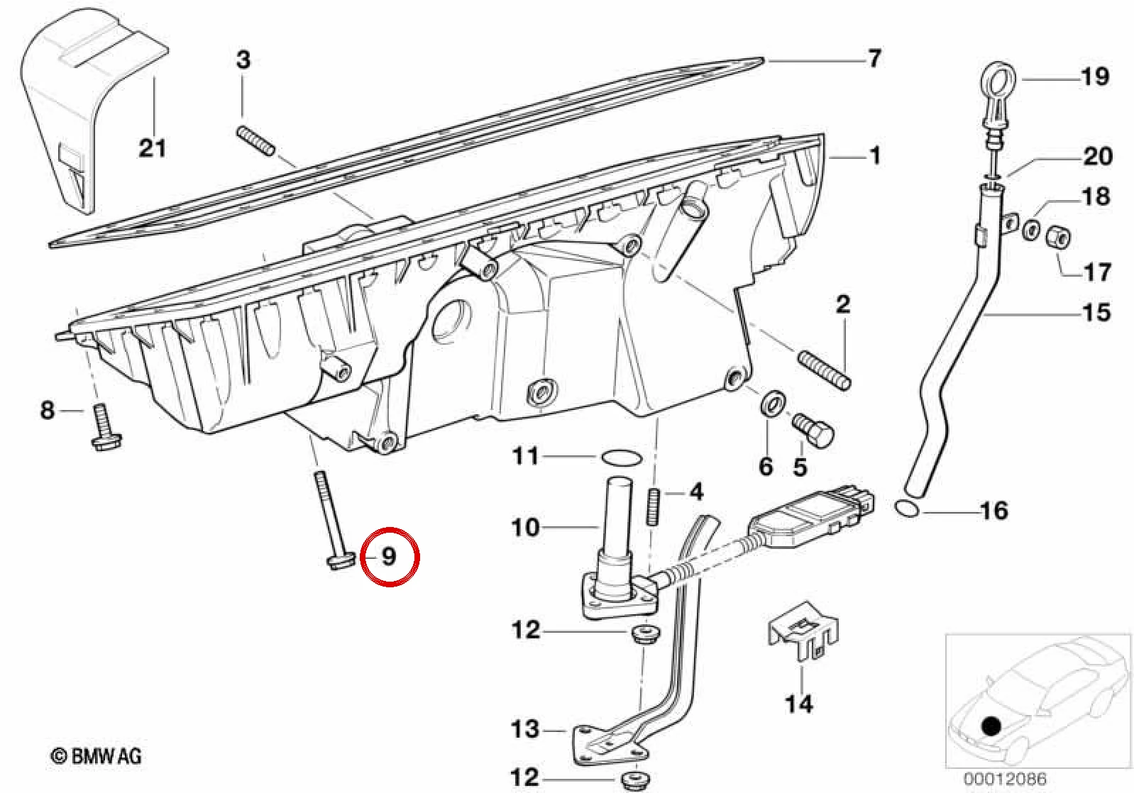 BMW 5 Serisi E34 Pullu Altıgen Cıvata M6x90 07119913002