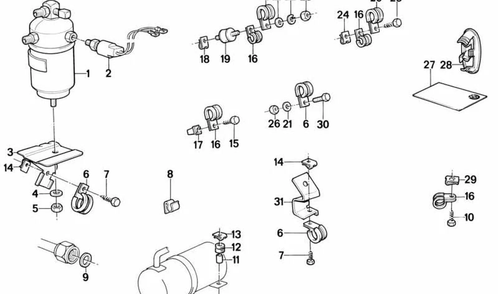 BMW E21 E24 E28 E30… Altıgen Başlı Sac Vidası 07119916967