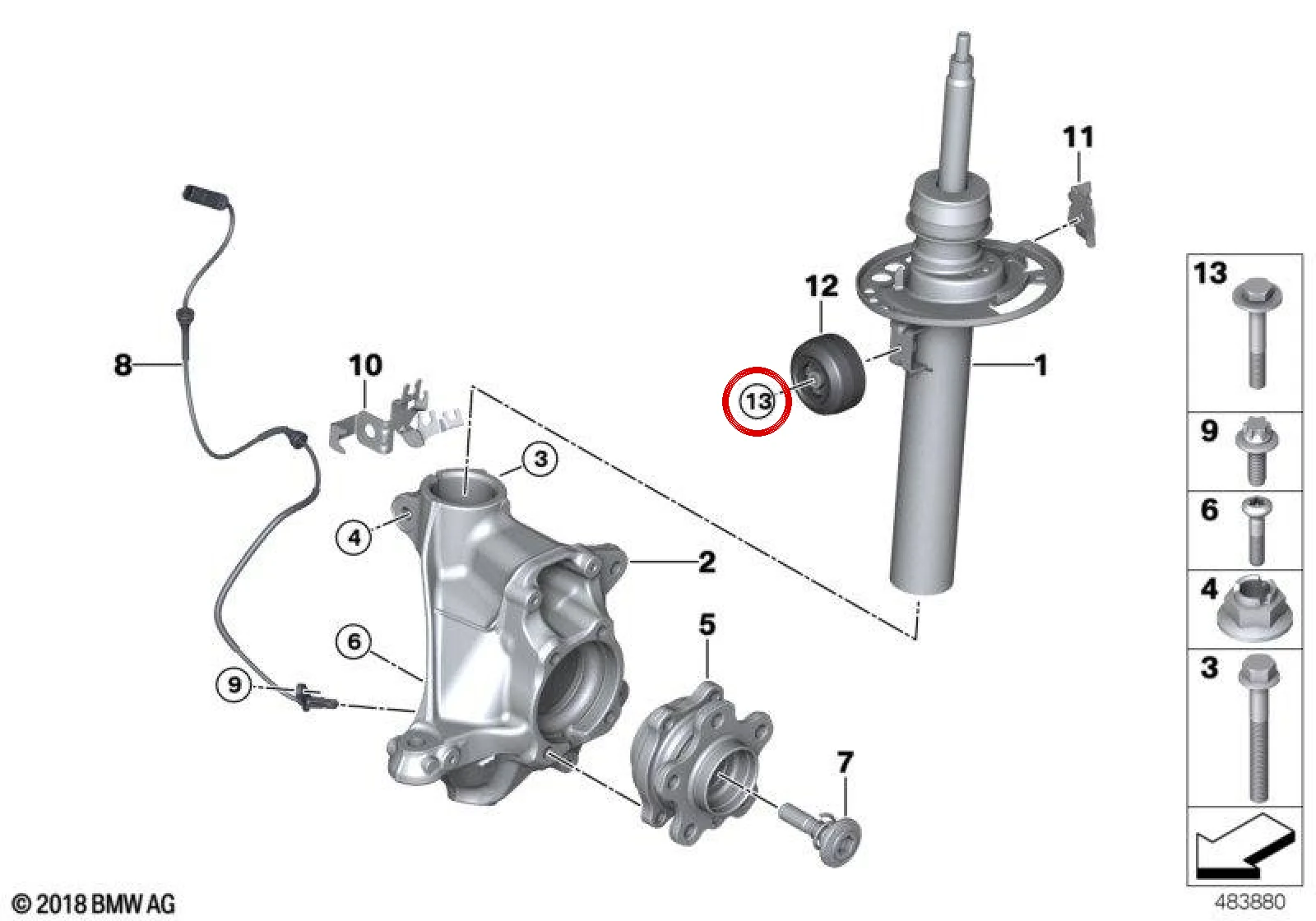 BMW G01 G02 G20 G21 Küçük Çaplı Birleşik Cıvata 07146896303