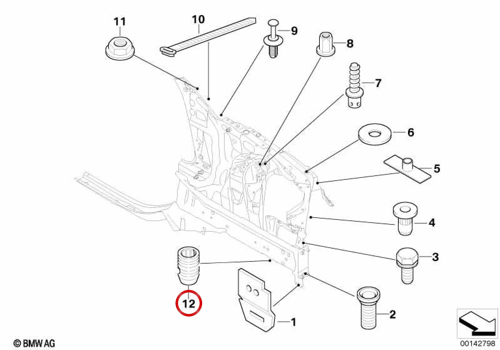 BMW E60 E61 E63 E64 Helisel Diş Bileziği M8 07146958587
