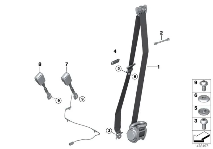 BMW MINI R50 R53 R55 R56 Yakalı Başlı Cıvata M6x10 07147077846