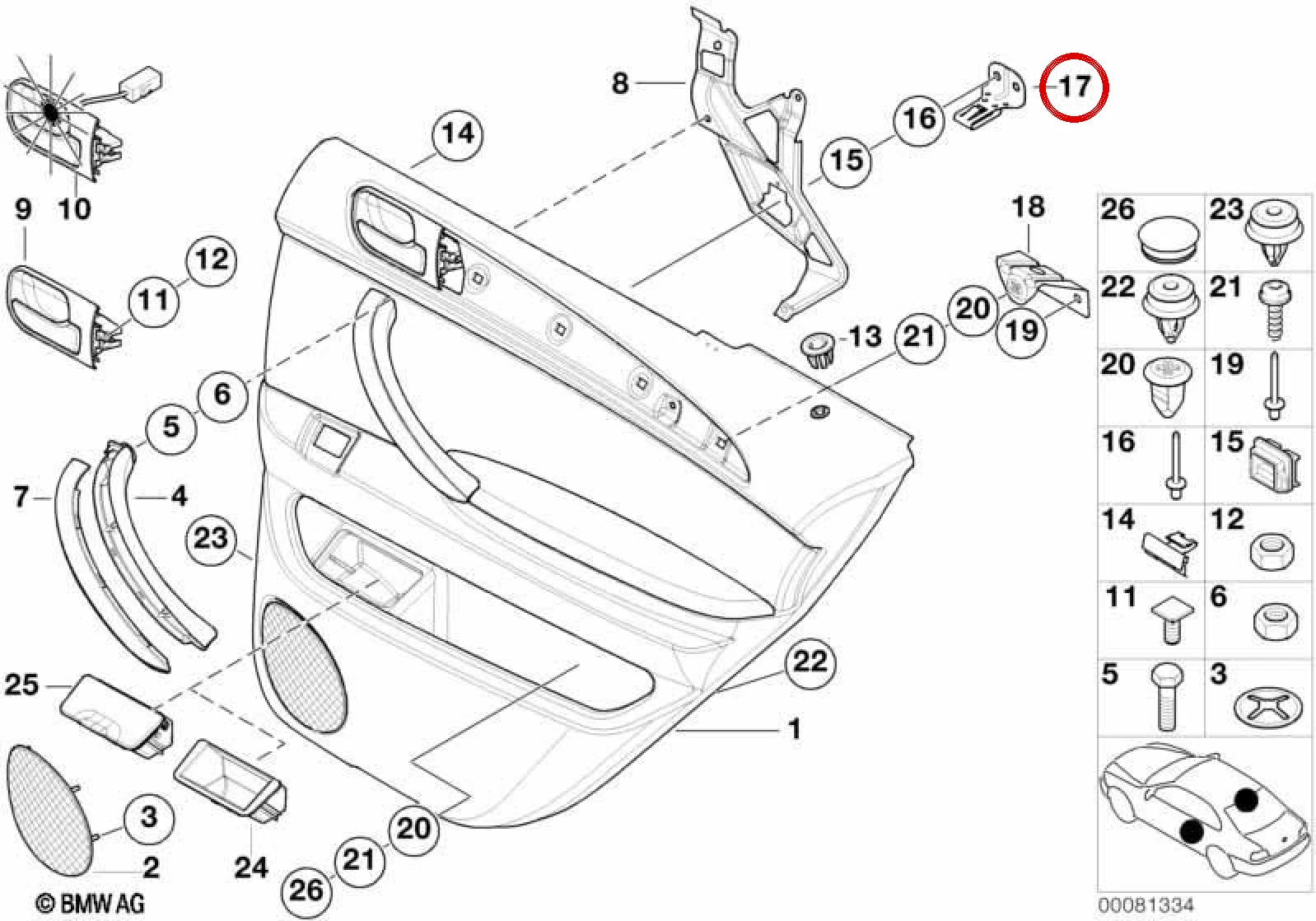BMW E53 E60 E61 Çekme Kolu Tespit Tutucusu 07147130674