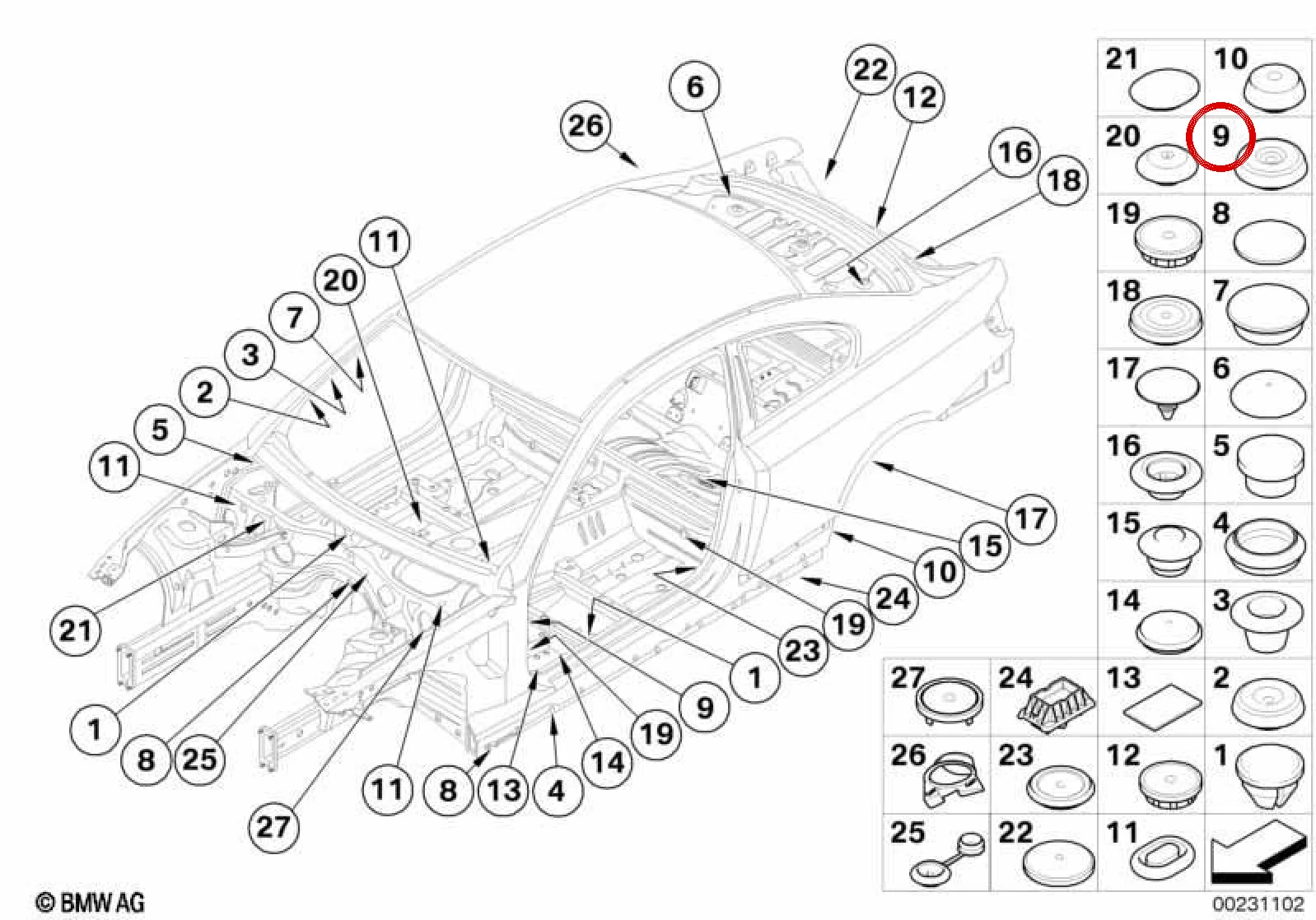 BMW E81 E82 E84 E87… Kapatma Tapası 16 mm 07147169489