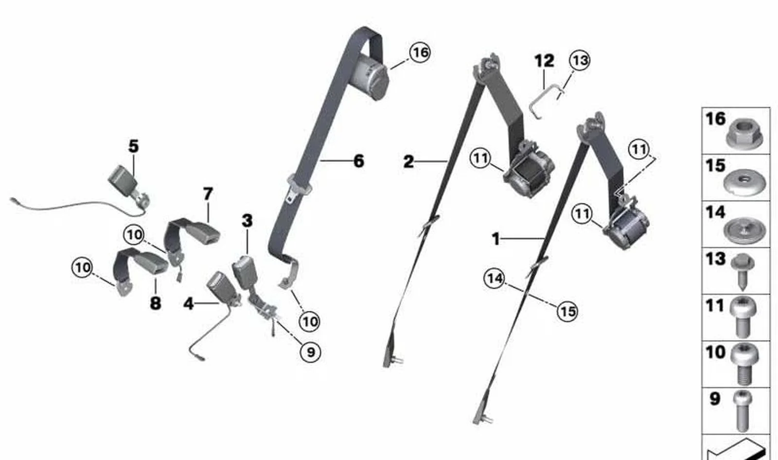BMW E70 E71 E72 F01… Emniyet Kemeri Sabitleme Vidası 07149129491