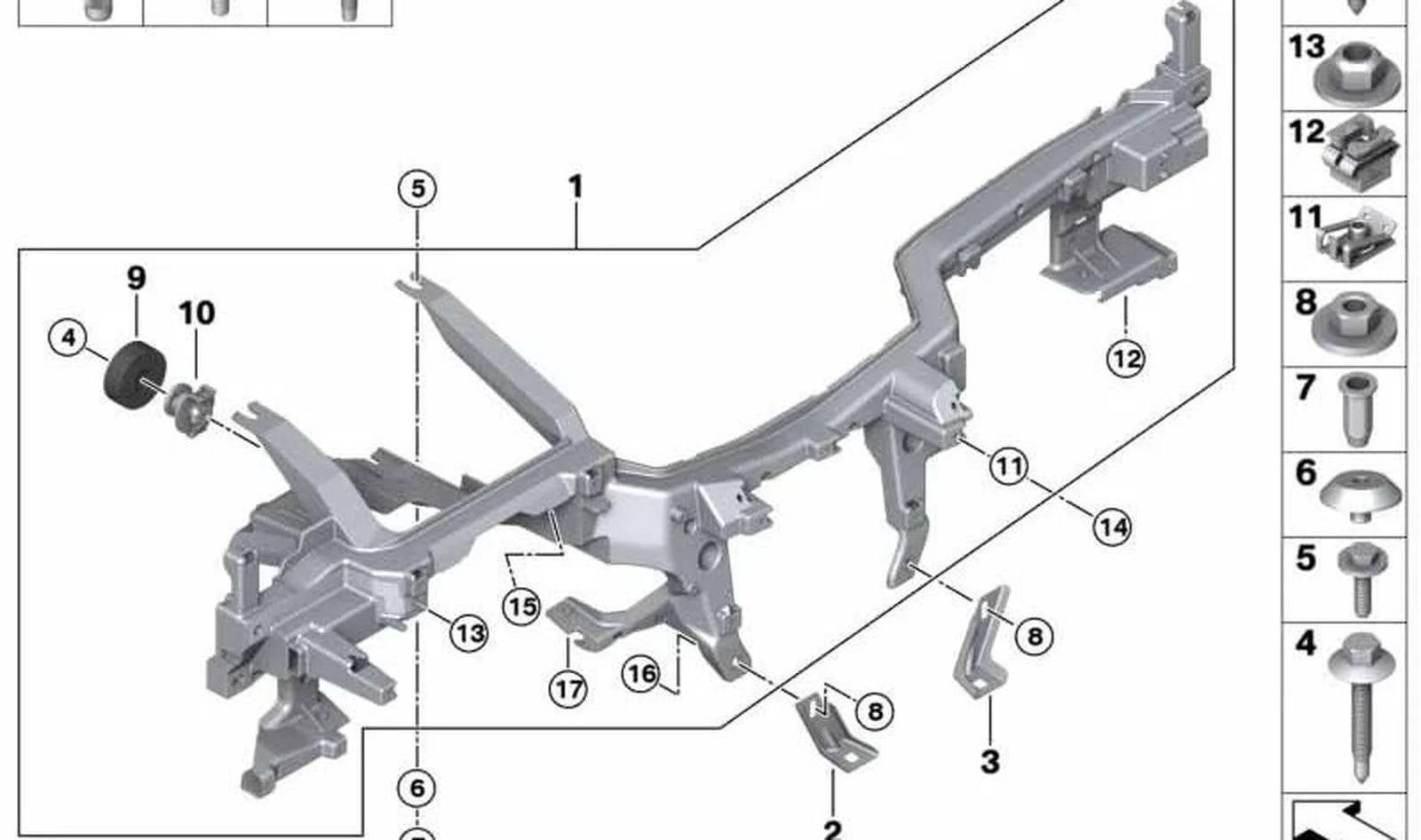 BMW 5 Serisi F07 F10 F11 M8x58 Altıgen Başlı Cıvata 07149180628