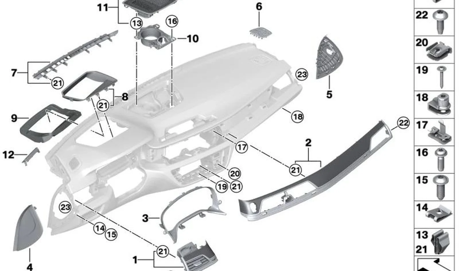 BMW F90 F91 F92 F93… Gösterge Paneli Klipsi 07149362904