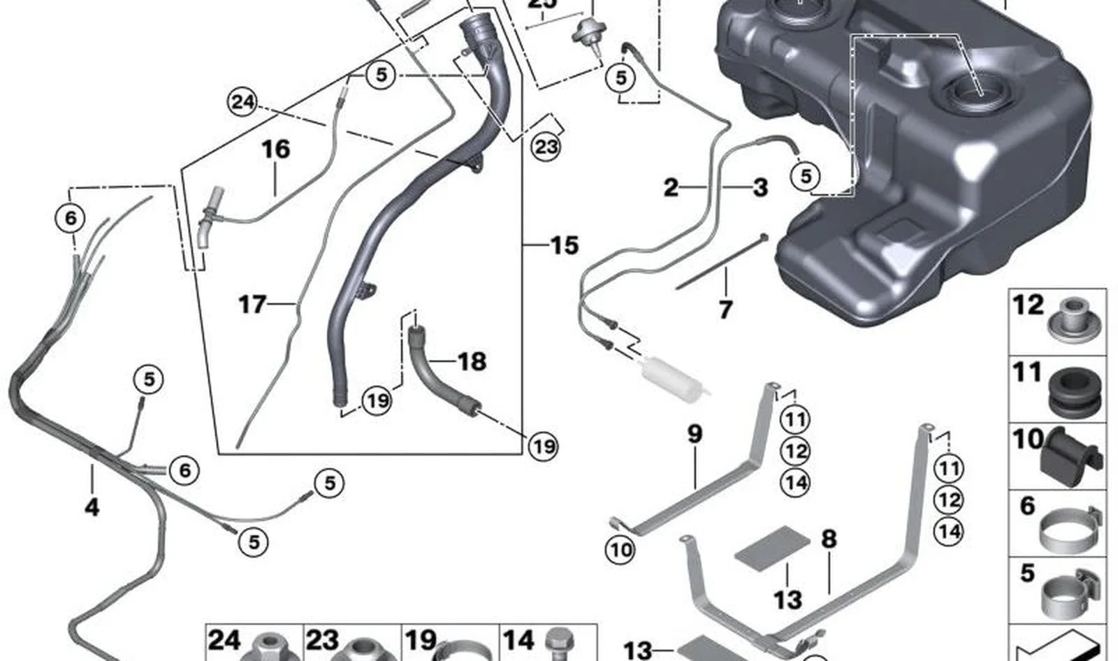 BMW X5 Z4 E53 E85 E86 Sonrası Yakıt Deposu Kapağı 16117193384