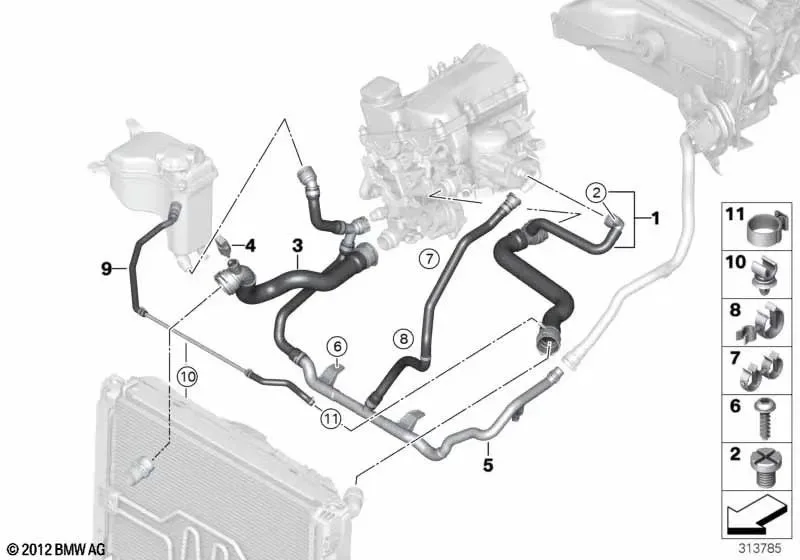 BMW 1 Serisi E81 E87 Su Soğutma Hortumu 17127548241