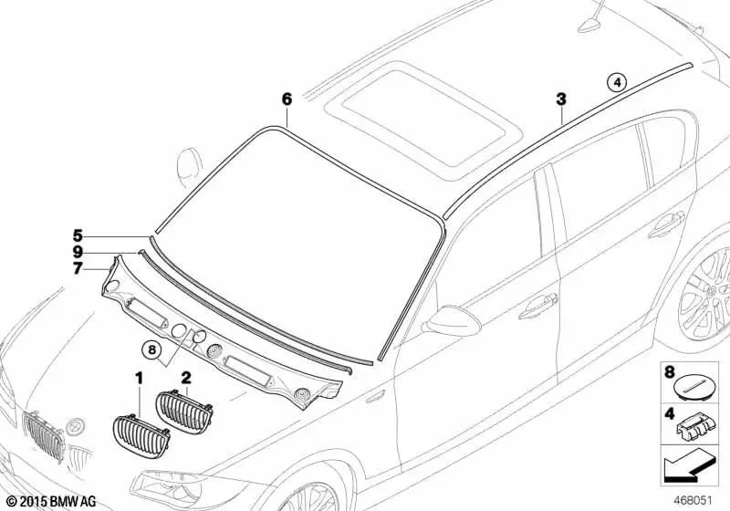 BMW 1 Serisi E87 Lci Ön Panjur Chrom Sol 51137128613