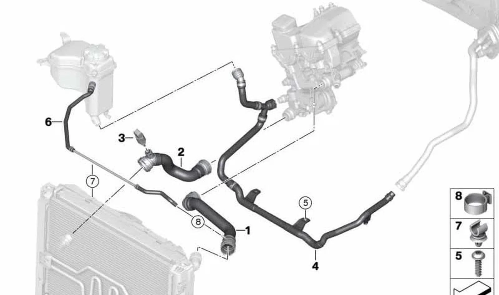 BMW 1 Serisi E87 N45 N45N 1,16 Su Borusu 17127548239