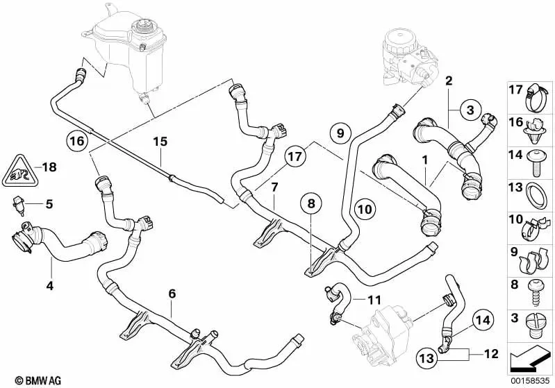 BMW 1 Serisi E87 N45 N45N 1,16 Su Borusu Ahtapot 17127548240