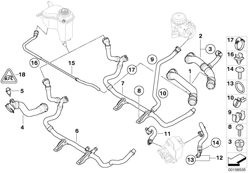 BMW 1 Serisi E87 N45 N45N 1,16 Su Borusu Ahtapot 17127548240