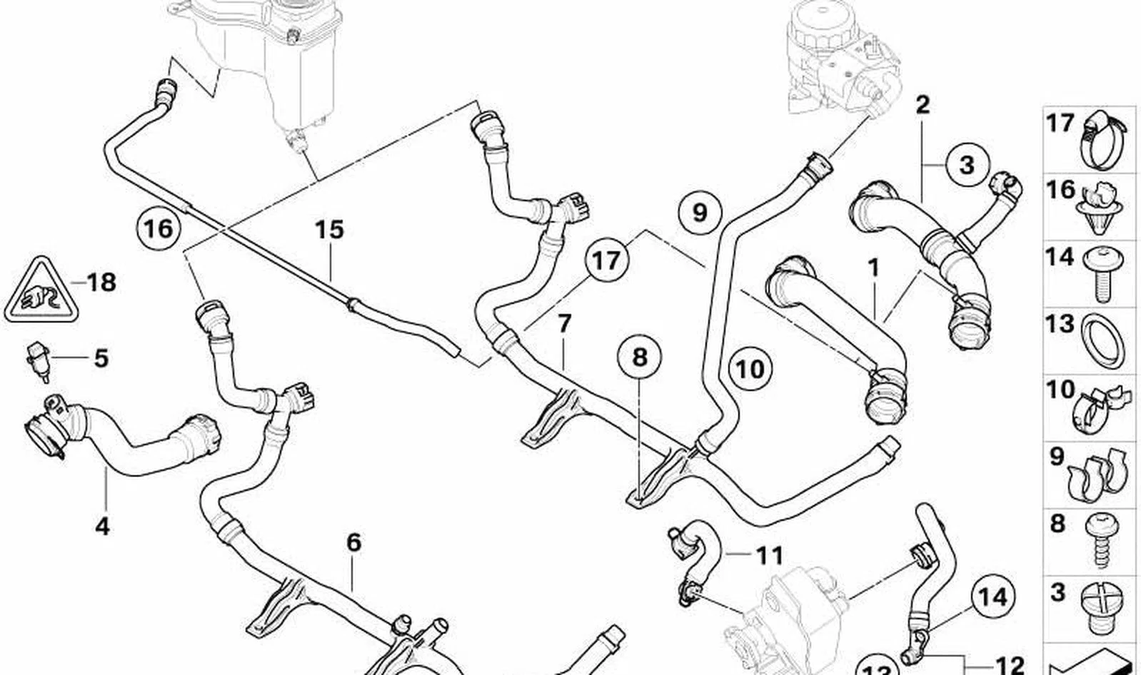 BMW 1 Serisi E87 N45 N45N 1,16 Su Borusu Ahtapot 17127548240