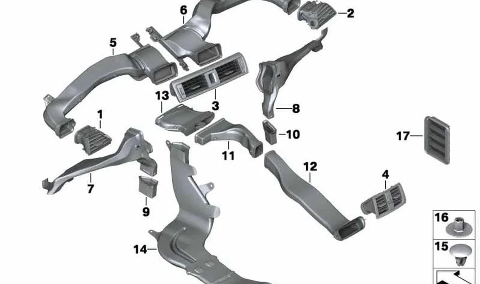 BMW 1 Serisi F20 Arka Kalorifer Izgarası 64229207330