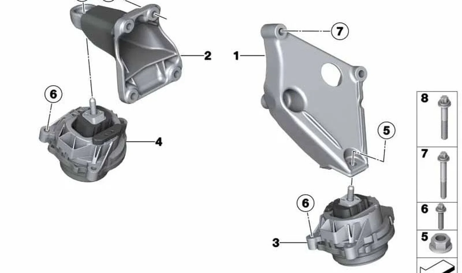 BMW 1 Serisi F20 Motor Kulağı Alımınyum Sol 22116784825