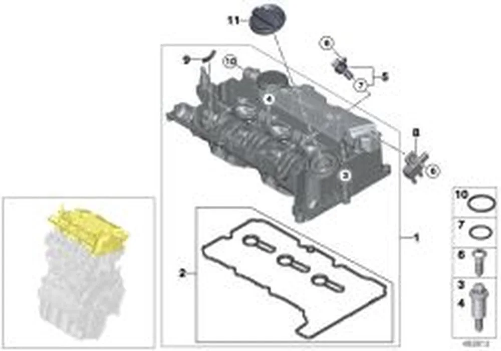 BMW 1 Serisi F40 B37 B37B Külbütör Kapağı 11128579960
