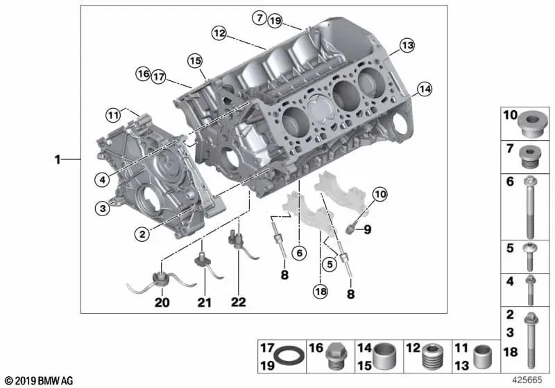 BMW E70 E71 F01 F10… Pistonlu Motor Gövdesi 11112296651