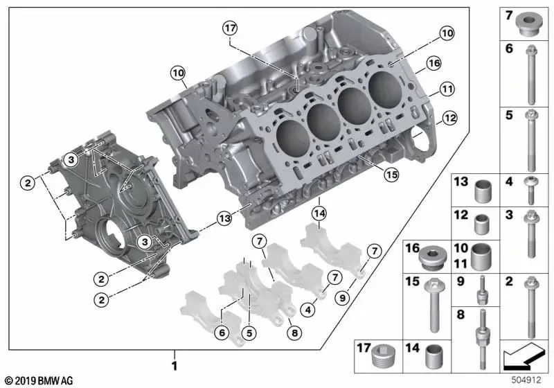 BMW F90 F91 G05 G70 53 mm Altıgen Başlı Cıvata 11117852410