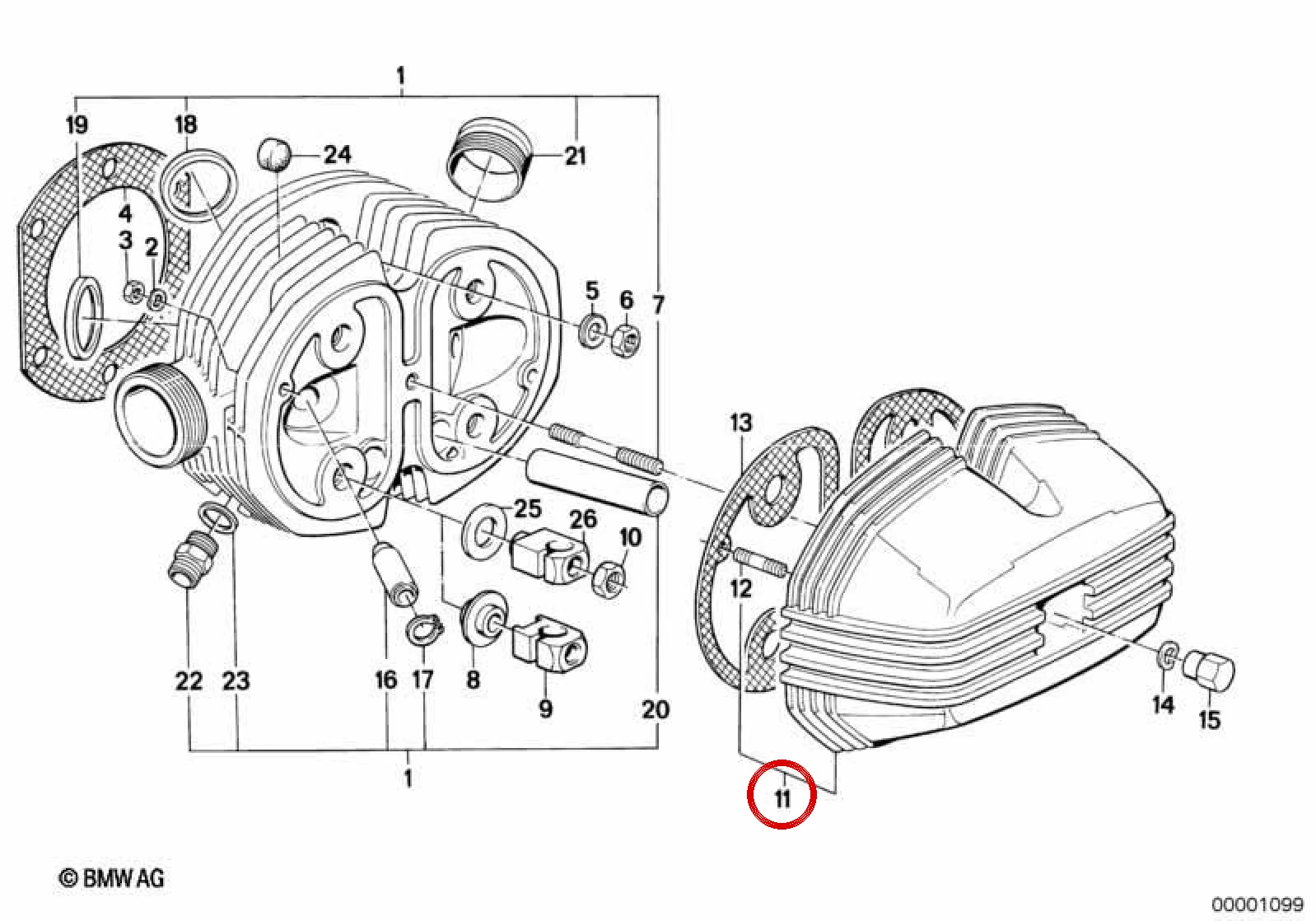 BMW E24 E30 E32 E34 Sağ Silindir Kapağı Örtüsü 11121263761