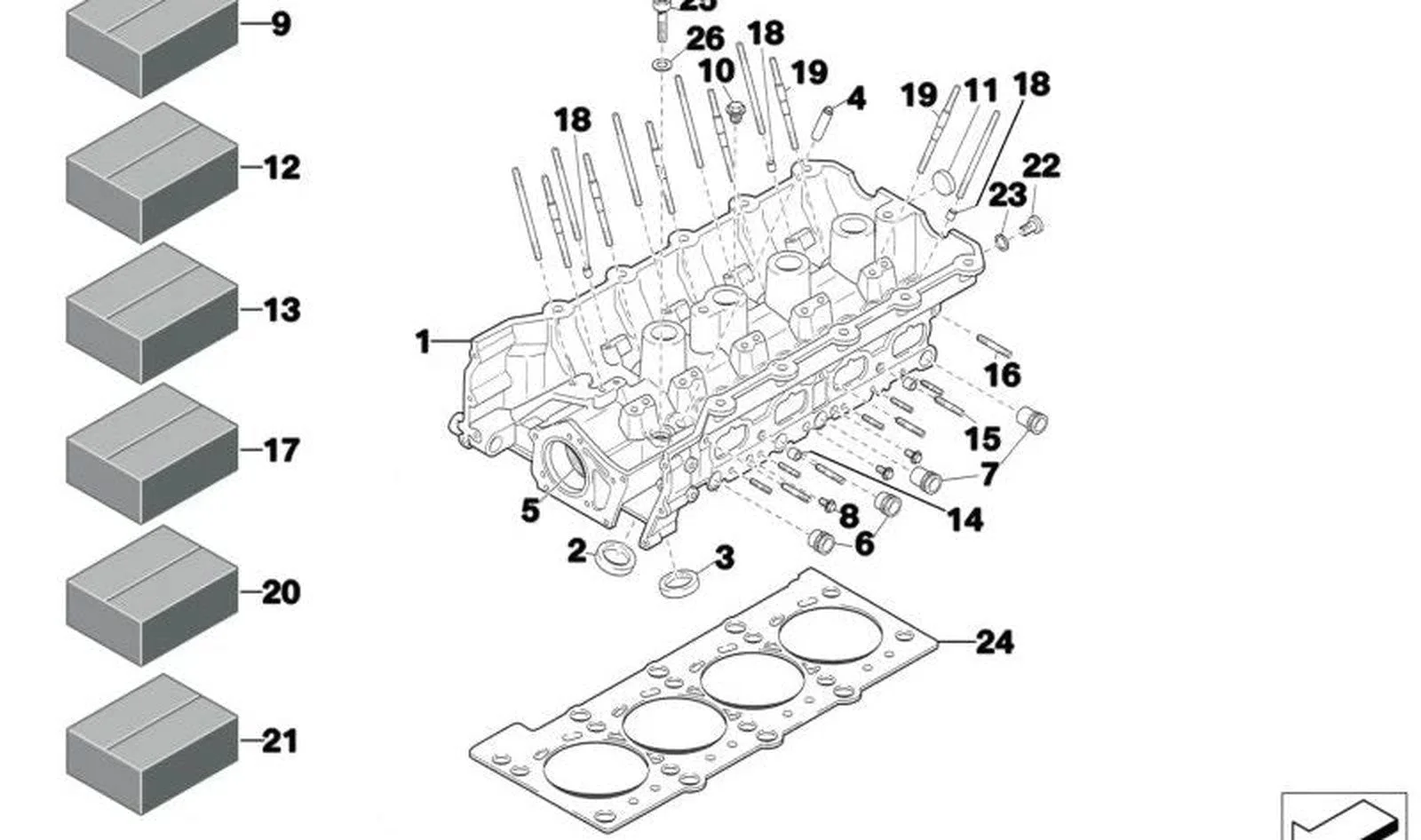 BMW E46 E53 E70 F30 Metal Silindir Kapak Contası 11121417773
