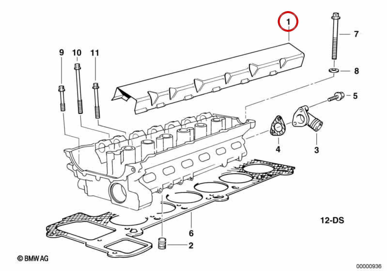 BMW E36 E38 E39 E53 Motor Kapağı 11121740163