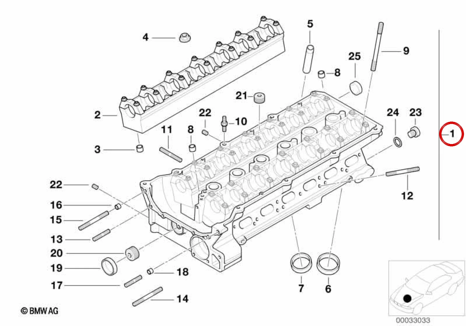 BMW E34 E36 Yatak Köprülü Silindir Kapağı 11121748069
