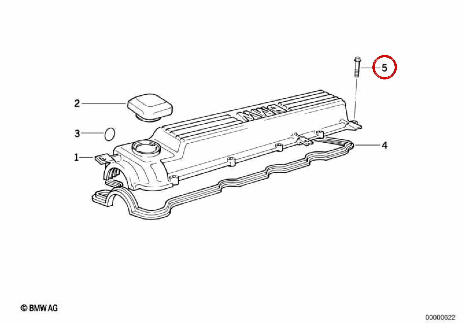 BMW E34 E36 E38 E65 Torx Başlı Cıvata M7x28 11122243056