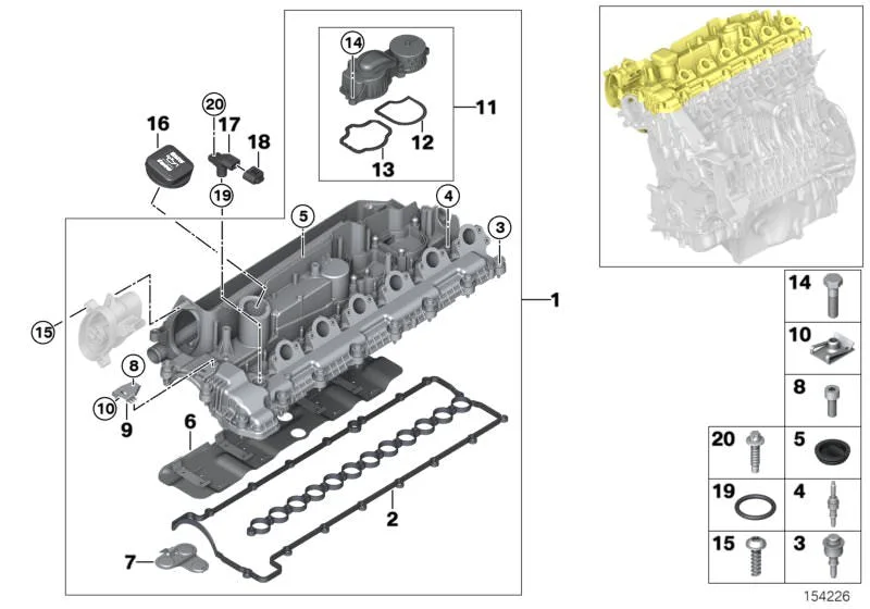 BMW E38 E39 E46 E53… Silindir Kapağı Kapama Tapası 11122248580