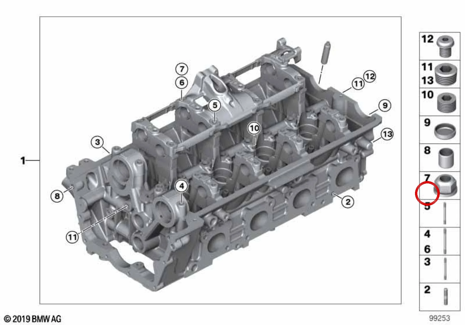 BMW E53 E60 E61 E63… Flanşlı Somun M7 11127541887