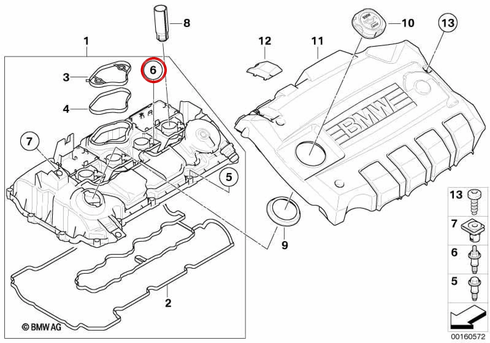 BMW E60 E61 E81 E82… Silindir Kapağı Saplaması 11127555737