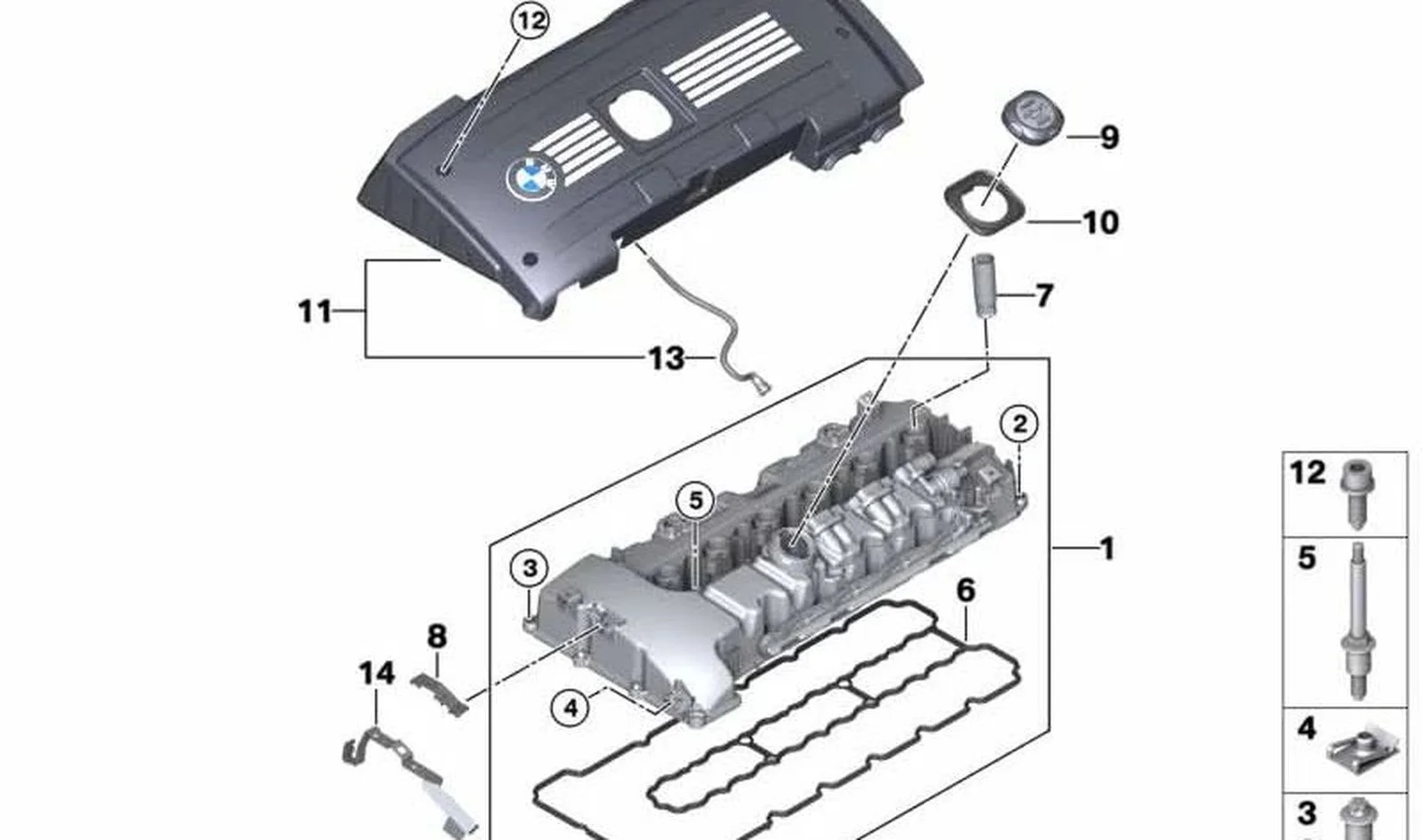 BMW 5 Serisi F10 F11 Ateşleme Bobini Kapağı 11127590235