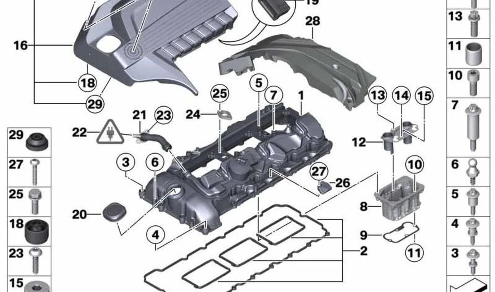 BMW 3 Serisi F30 Ateşleme Bobinleri Kapağı 11127614140