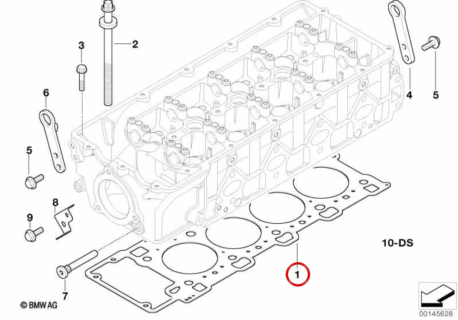 BMW 7 Serisi E65 Silindir Kapak Contası 2 Delikli 11127796529