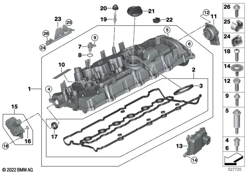 BMW G05 G06 G07 G60… Külbütör Kapağı 11127952876