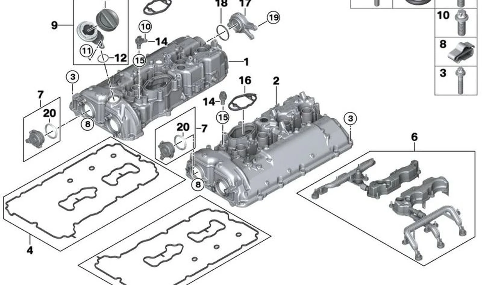 BMW F90 F91 F92 F93 Külbütör Kapağı Silindir 1-4 11128053530