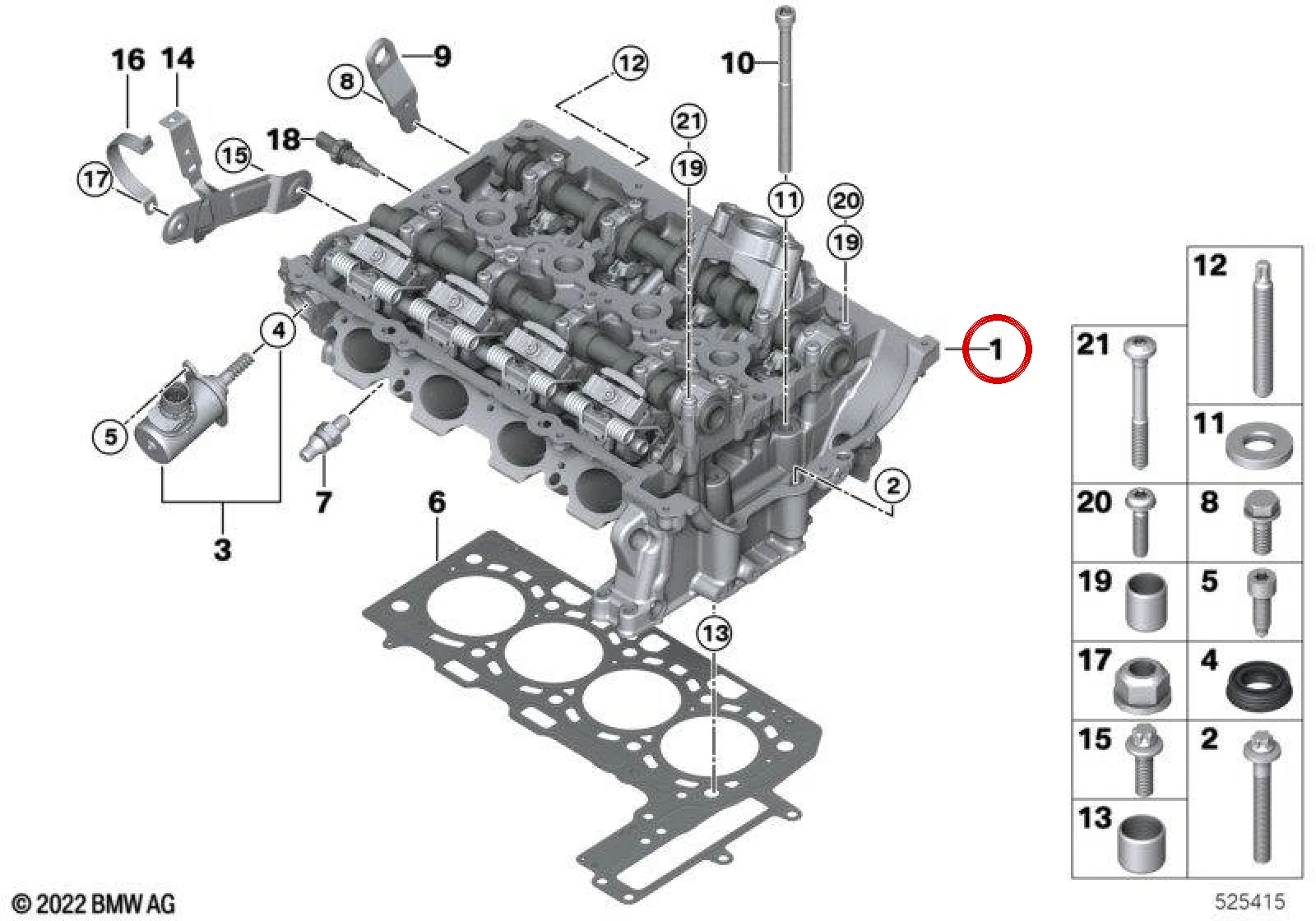 BMW F20 F21 F22 F23… Supaplı Silindir Kapağı 11128482778