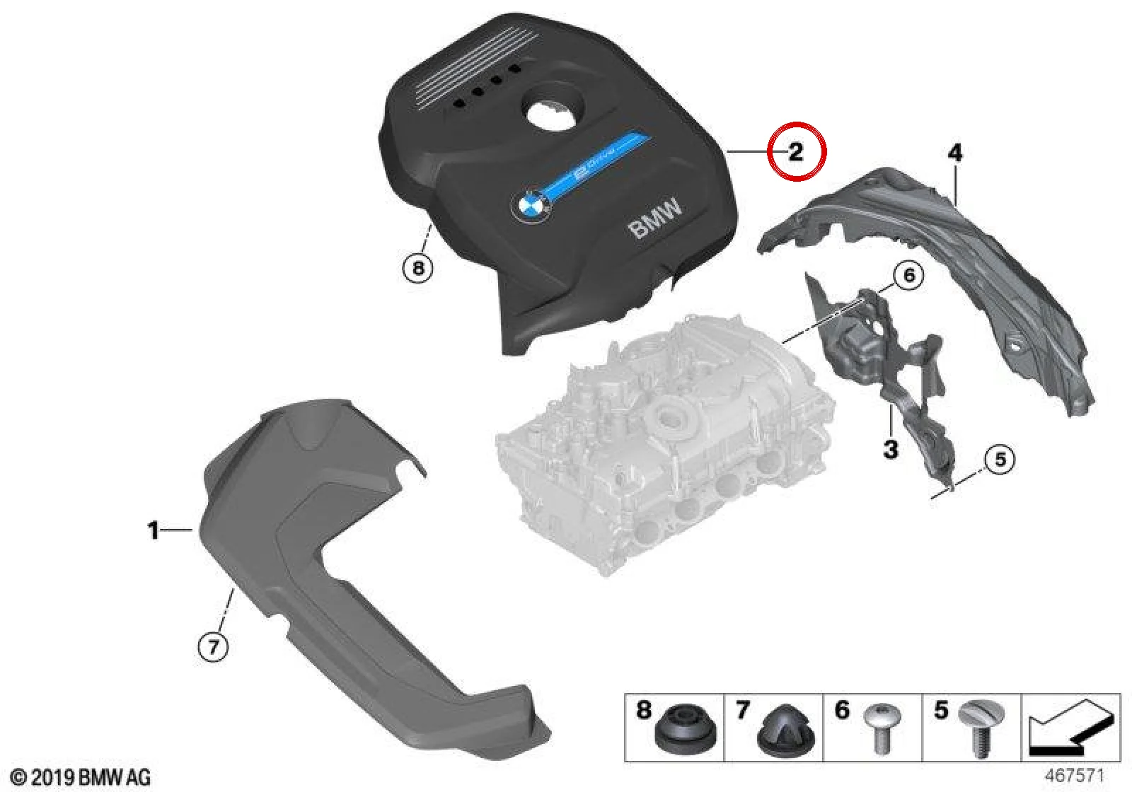 BMW 3 Serisi F30 F31 F34 Motor Üst Kapağı 11128604836